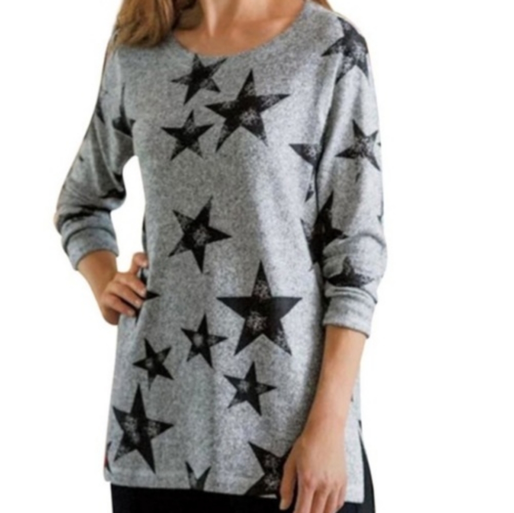Hi low Sweater Star print size XL Workshop
